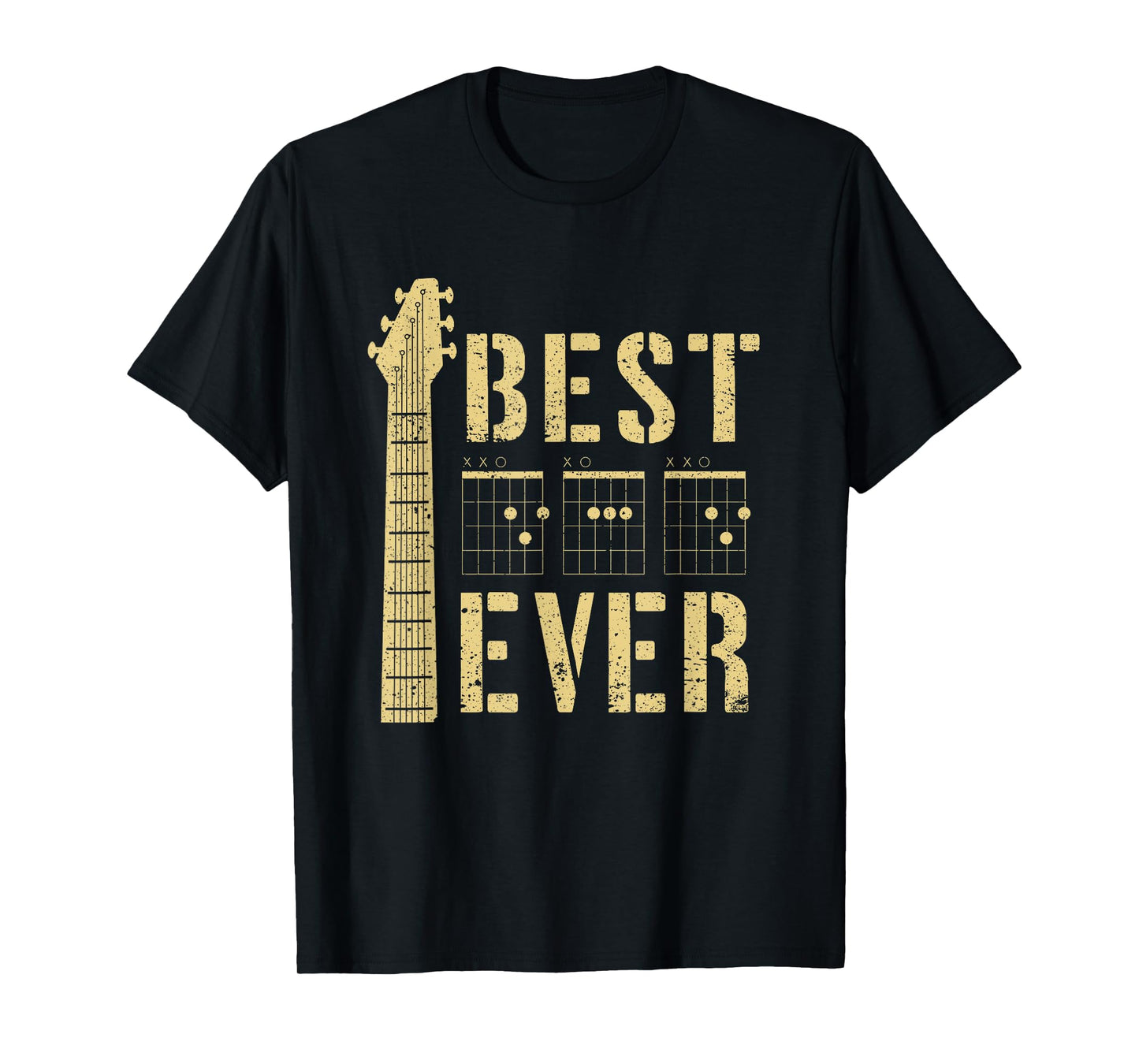 Mens Guitarist Father Best Dad Ever Chord Guitar Players T-Shirt