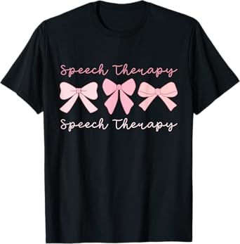 Speech Therapy Coquette Pink Bows SLP Speech Pathology T-Shirt