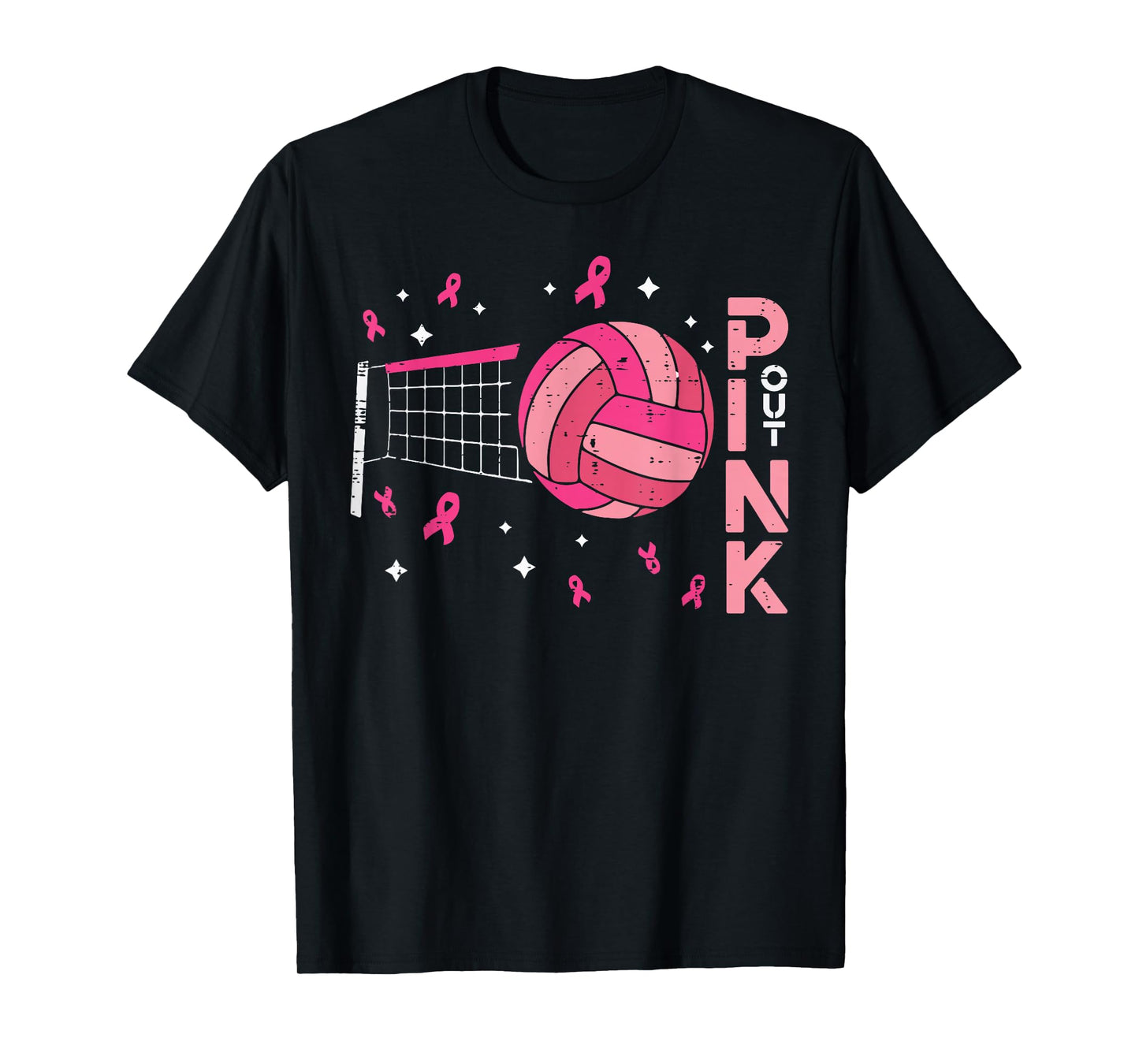 Breast Cancer Volleyball Pink Out Awareness Men Women Kids T-Shirt