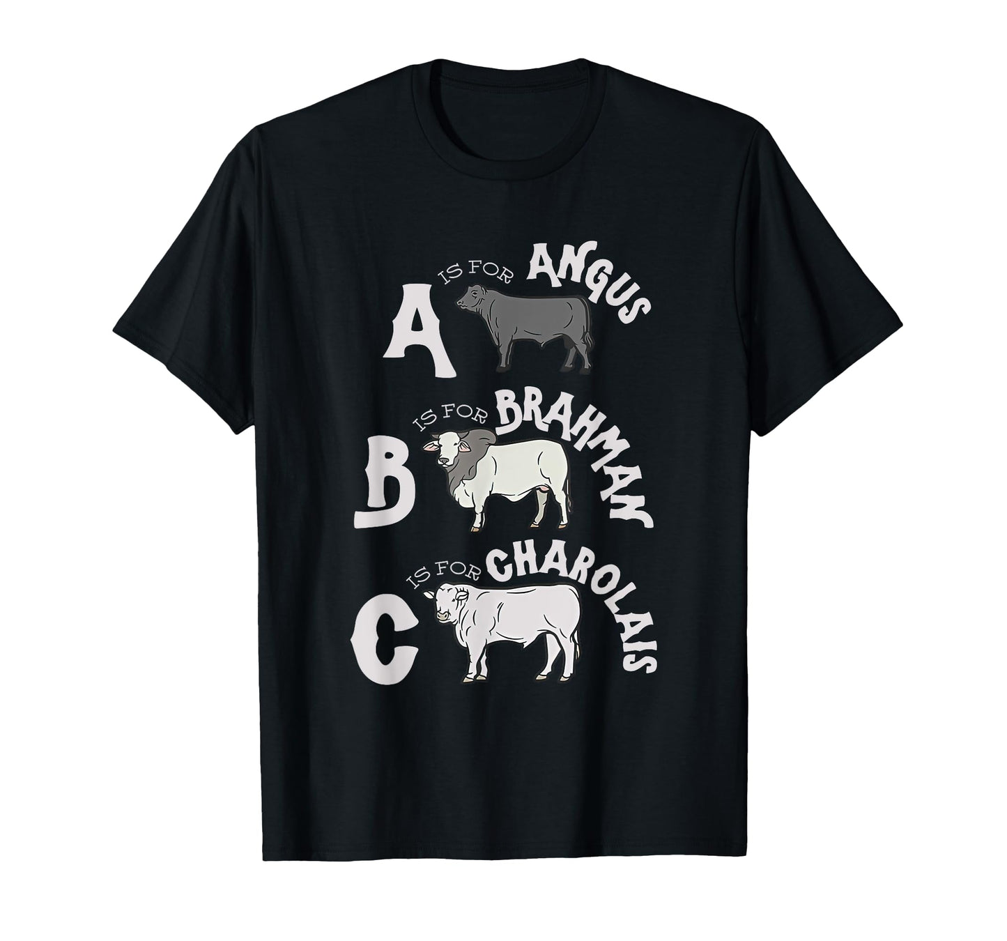 Cow Alphabet Kids Retro ABC Angus Brahman Charolais Toddlers T-Shirt
