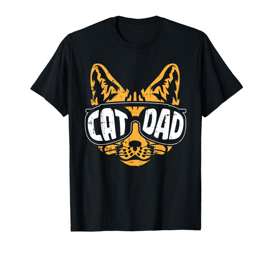 Cat Dad Fathers Day Kitten Lover Papa Grandpa Daddy Men T-Shirt