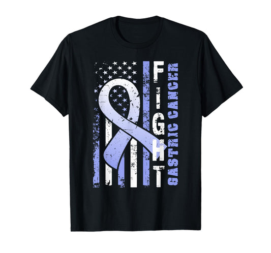 Fight Gastric Cancer - Awareness T Shirt with USA Flag T-Shirt