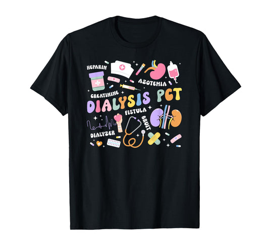 Dialysis PCT Appreciation Groovy Dialysis Patient Care Tech T-Shirt
