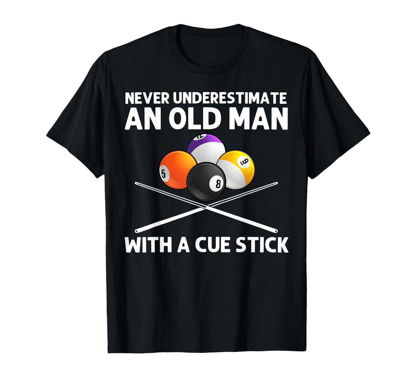 Best Billiard Art For Grandpa Men Billiard Lover Pool Player T-Shirt