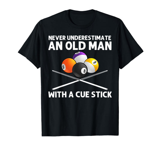 Best Billiard Art For Grandpa Men Billiard Lover Pool Player T-Shirt