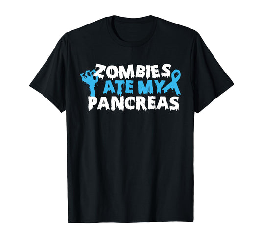 Type 1 Diabetes Awareness Zombies Ate My Pancreas Halloween T-Shirt