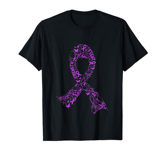 Leiomyosarcoma Cancer Warrior Purple Ribbon Awareness Gifts T-Shirt