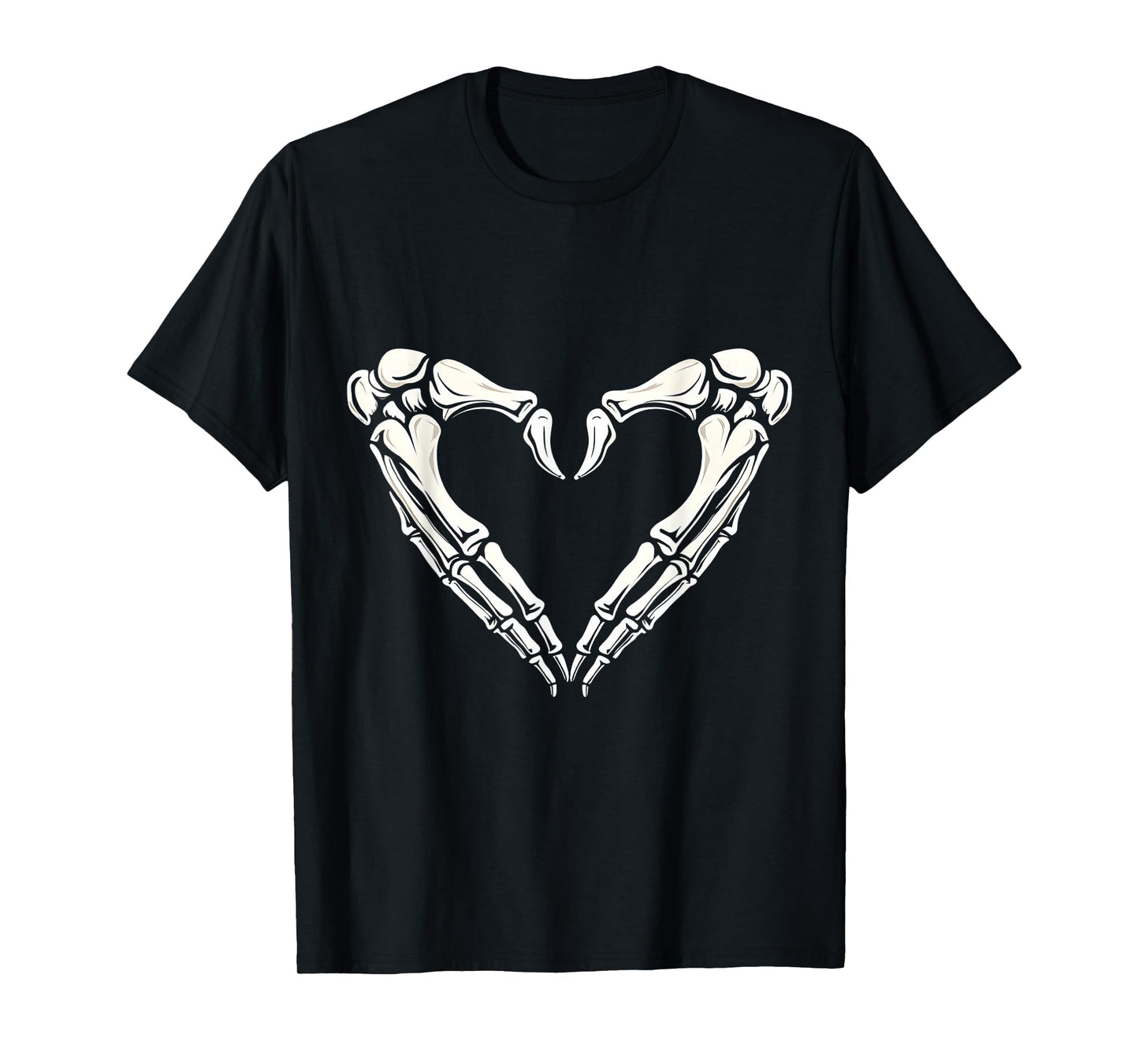 Skeleton Hands Heart Sign Retro Halloween Costume Women Girl T-Shirt