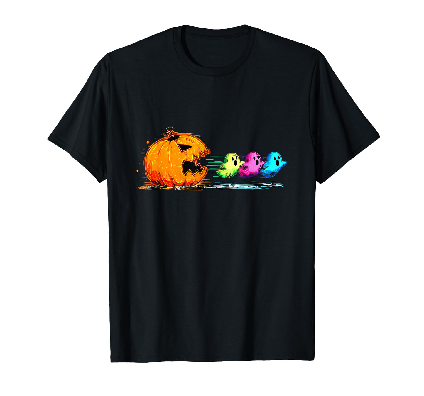 Pumpkin Chasing Ghost Halloween Pumpkin Boo Spooky Season T-Shirt