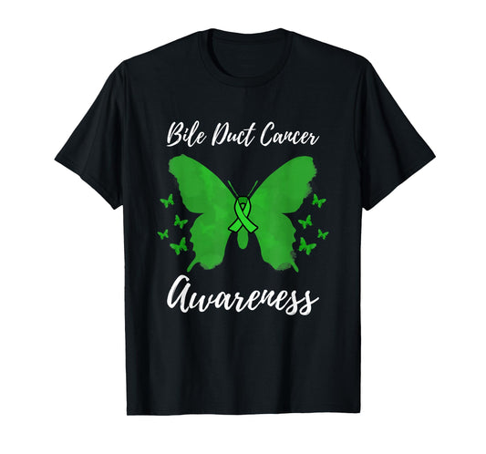 Green Ribbon Cholangiocarcinoma Bile Duct Cancer Awareness T-Shirt