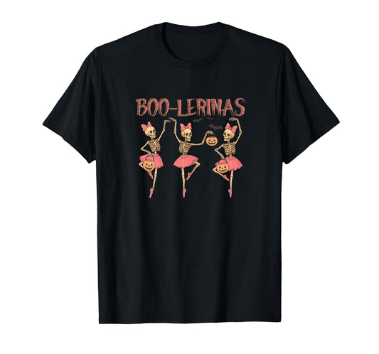 Ballerina Skeleton Halloween Dance Party Girls Women T-Shirt