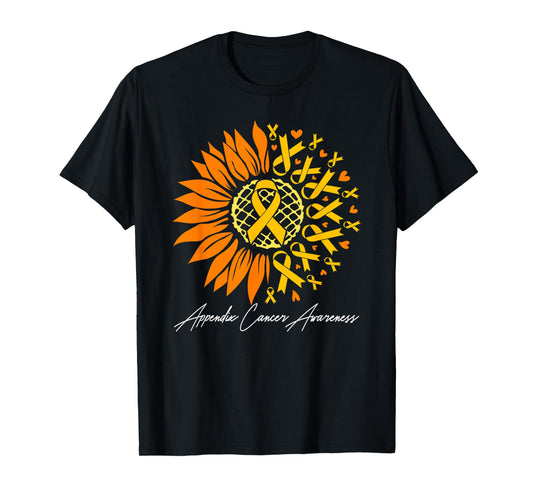 Appendix Cancer Awareness Sunflower T-Shirt