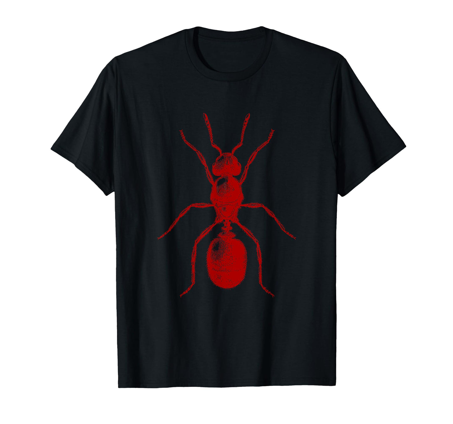 Ant in Red Retro Vintage drawing - Fire Ant T-Shirt