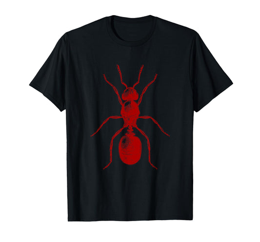 Ant in Red Retro Vintage drawing - Fire Ant T-Shirt