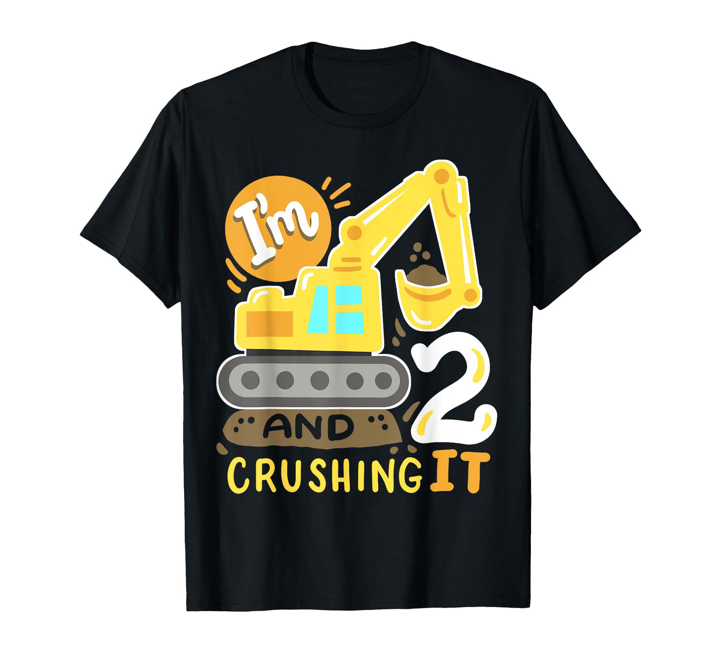 Kids 2nd Construction Birthday Party I'm 2 Crushing It Boys T-Shirt
