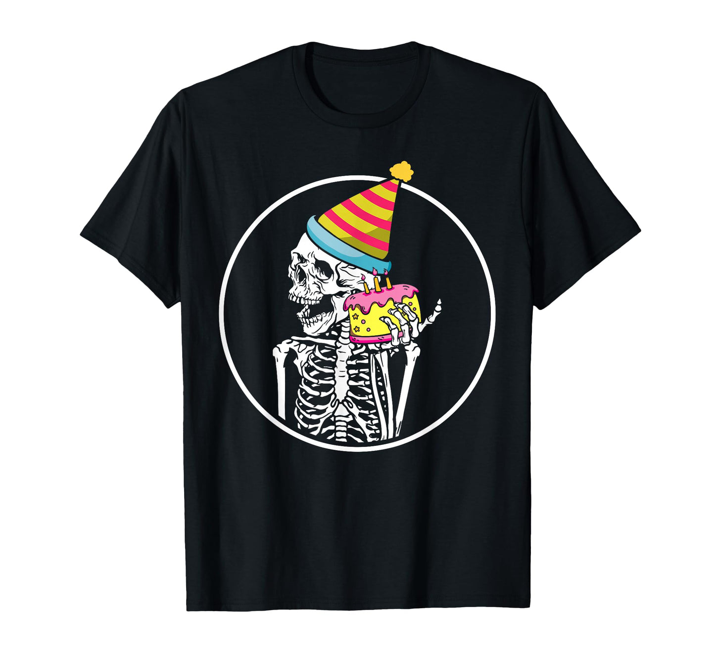 Happy Birthday Halloween Skeleton Cake Funny Spooky Costume T-Shirt