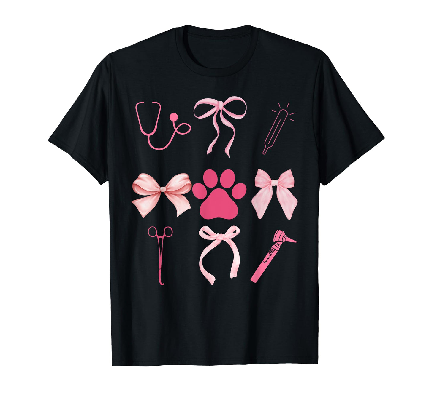Coquette Bow Veterinary Medicine Vet Tech Technician Vet Med T-Shirt