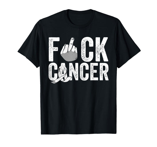 Fuck Lungs Cancer Apparel White Pearl Ribbon Support Fighter T-Shirt
