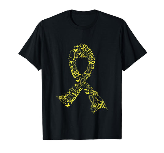Sarkom Cancer Battle Warrior Yellow Cancer Ribbon Gift T-Shirt