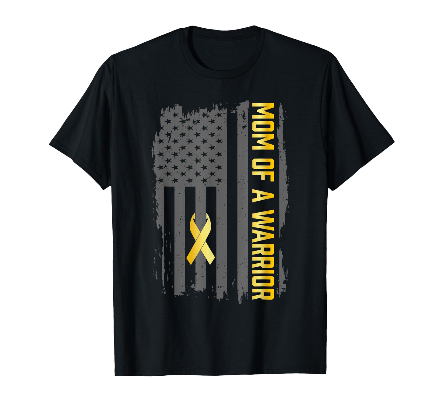 Childhood Cancer Usa Flag Mom of a Warrior Childhood Cancer T-Shirt for Women Men