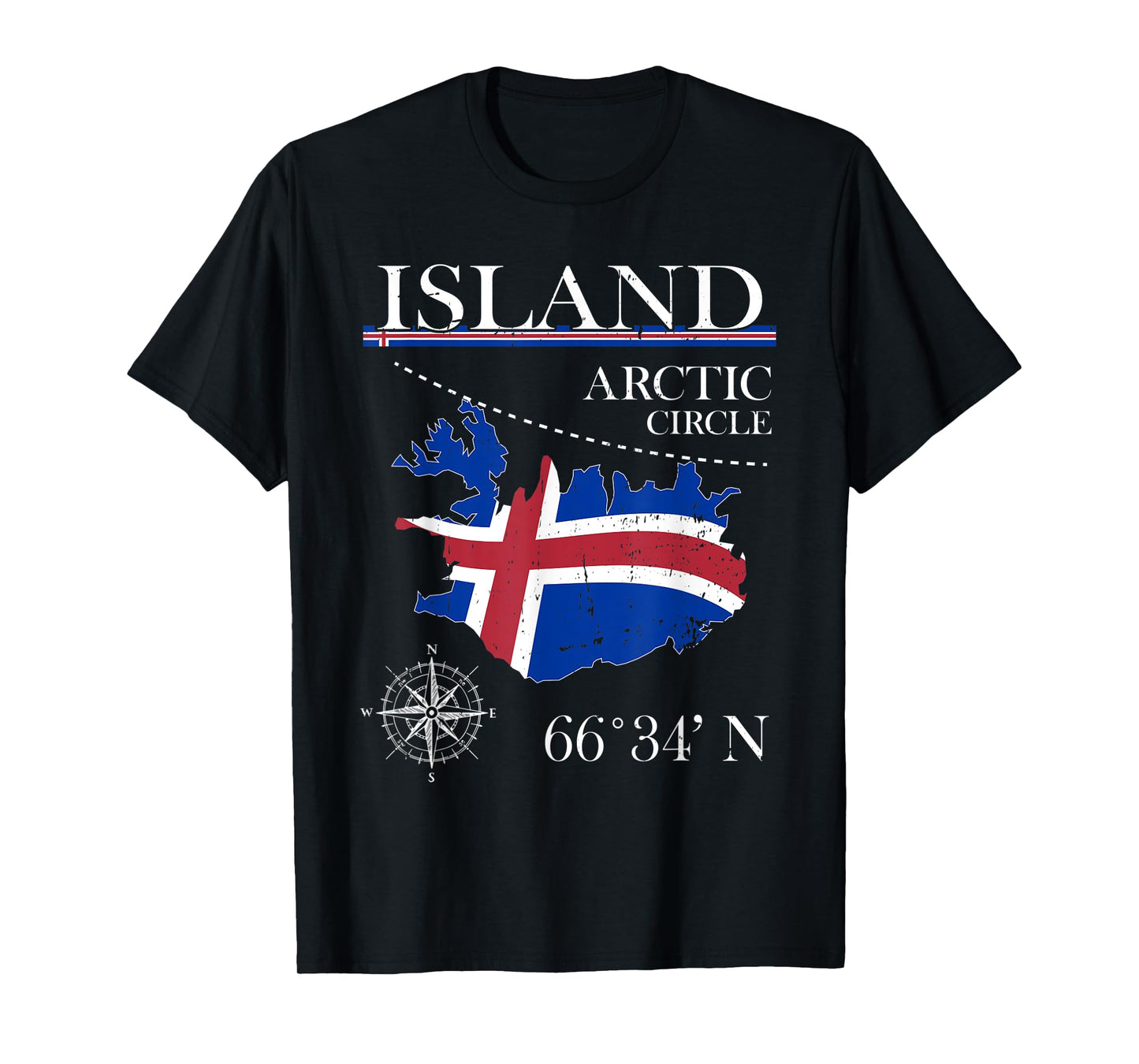 Island - Arctic Circle - Polar North Iceland Icelandic Flag T-Shirt