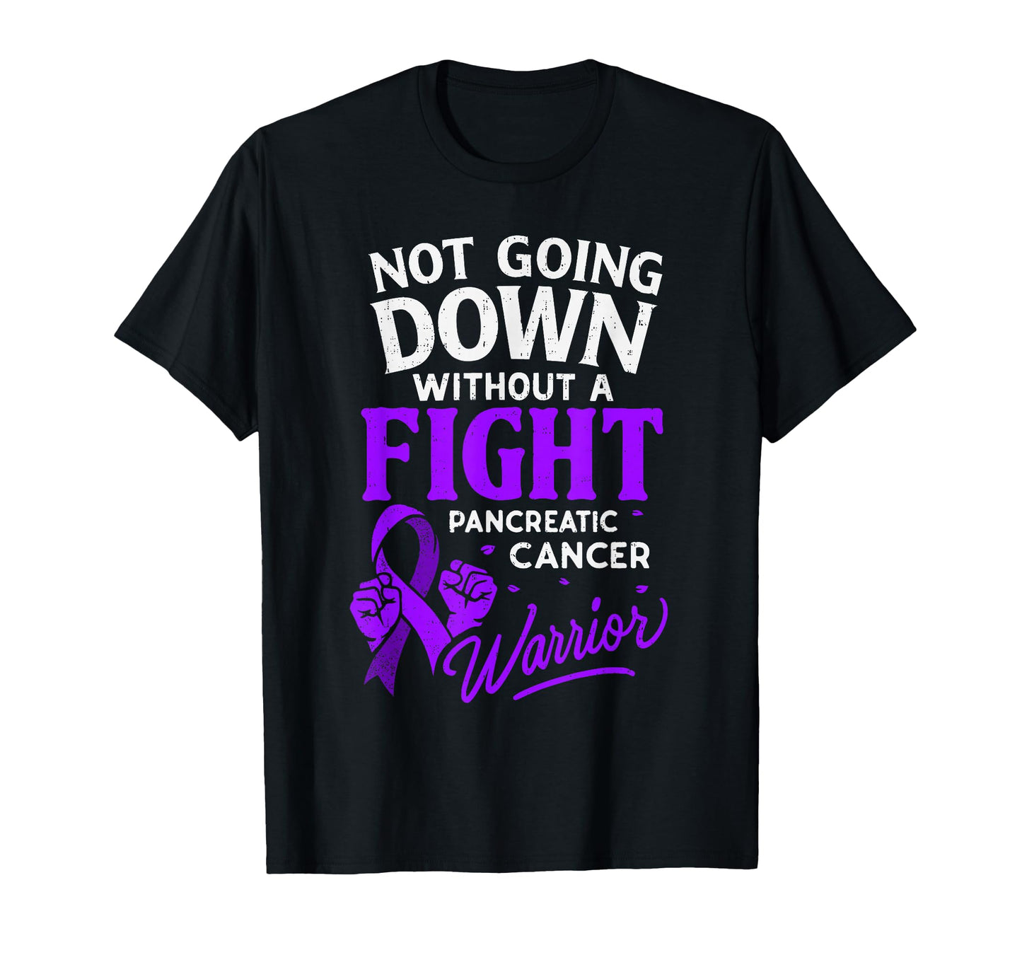 Pancreatic Cancer Warrior Awareness Ribbon Purple Survivor T-Shirt
