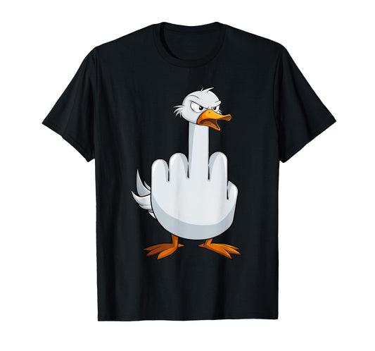 I Don't Give A Duck Middle Finger Funny Offensive Rude Duck T-Shirt