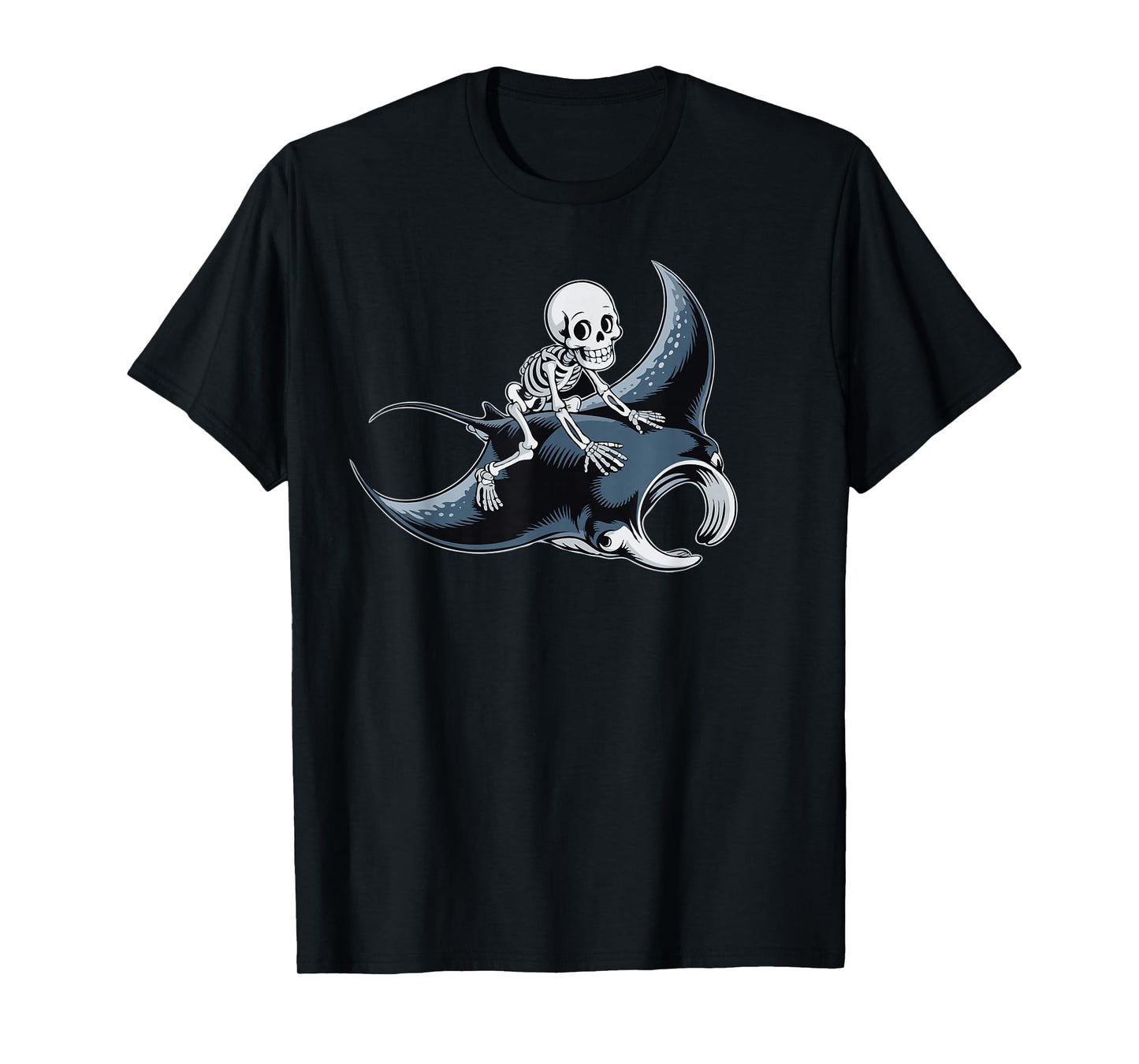 Spooky Manta Ray Skeleton Halloween T-Shirt