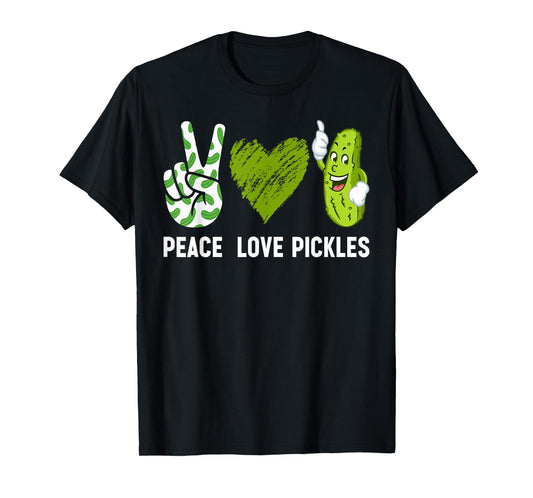 Peace, Love Pickles Retro Pickles Lover Food Lover T-Shirt