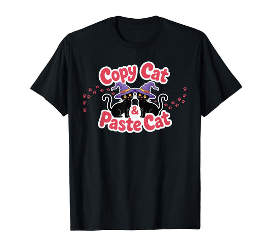 Copy cat, Paste cat, Matching Twins Costume Halloween T-Shirt