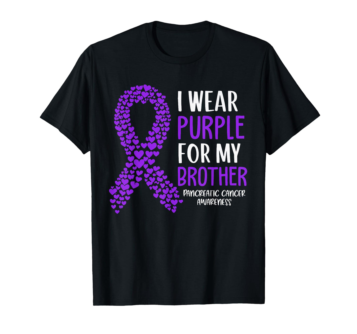 I Wear Purple For My Brother Pancreatic Cancer Awareness T-Shirt