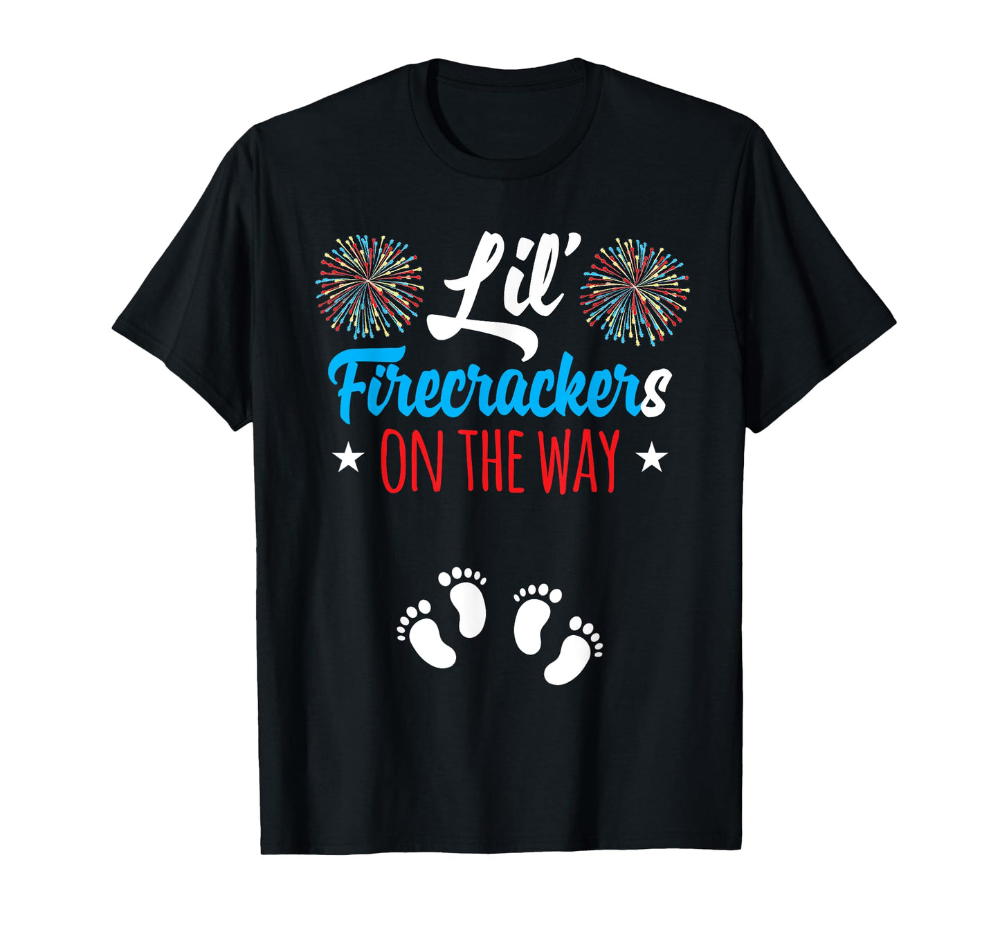 Mom of Twins Pregnancy Announcement 4th of July Pregnancy T-Shirt