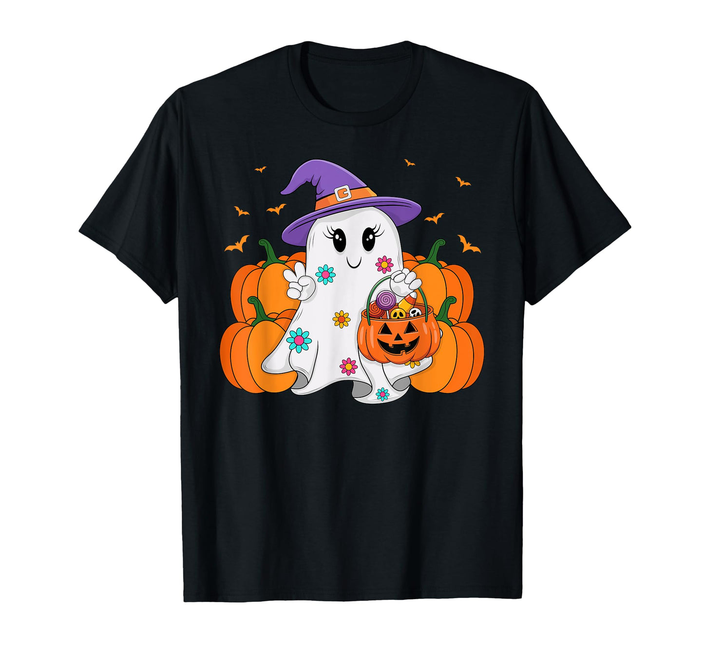 Ghost Pumpkin Fall Halloween Costume Spooky Season Men Women T-Shirt