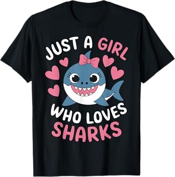 Just a Girl Who Loves Sharks Cute Ocean Animal Lover T-Shirt