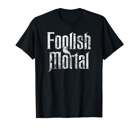Foolish Mortal Raven White Print T-Shirt