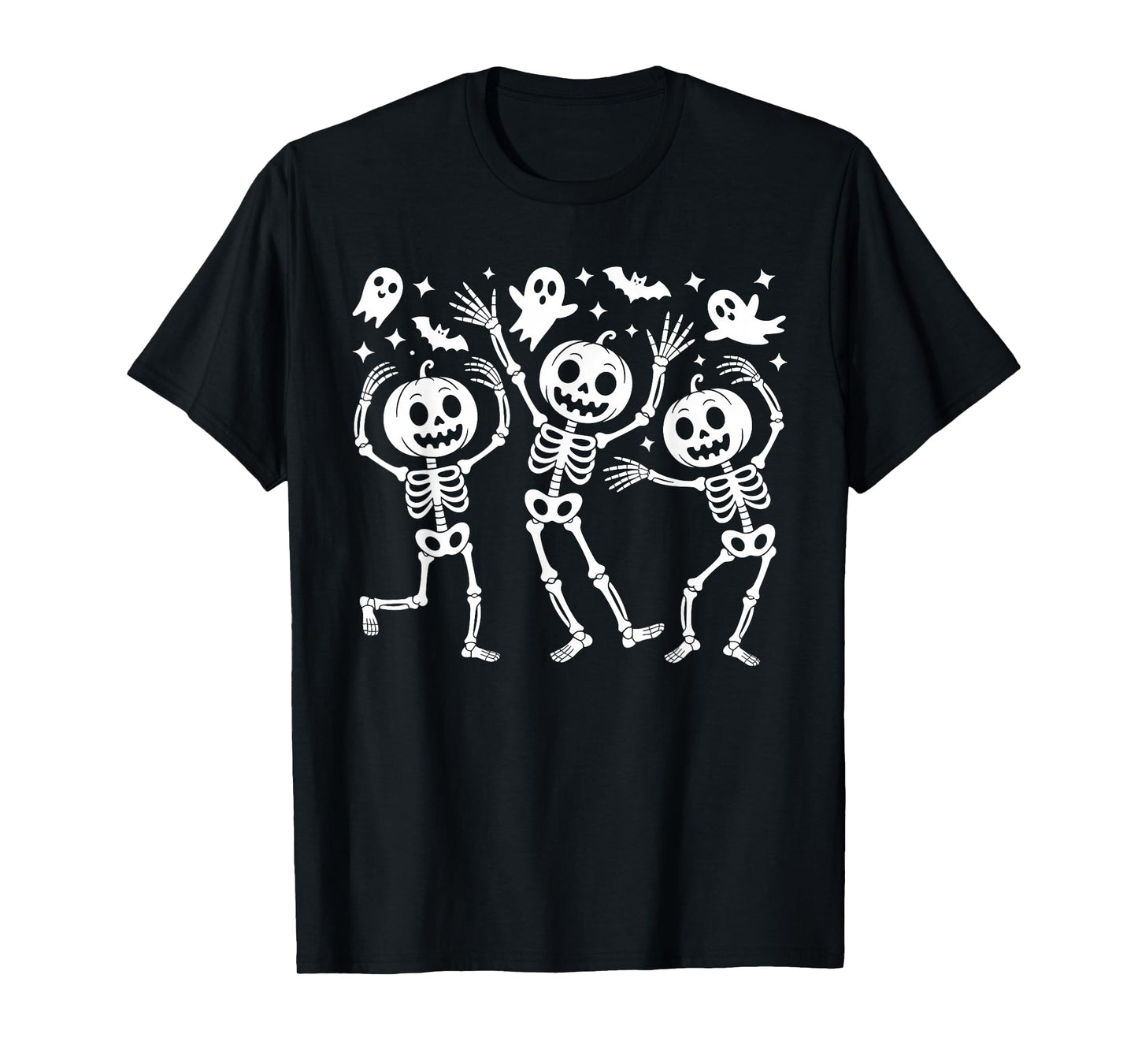 Halloween Dancing Skeleton Ghost Pumpkin Head Toddler Boys T-Shirt