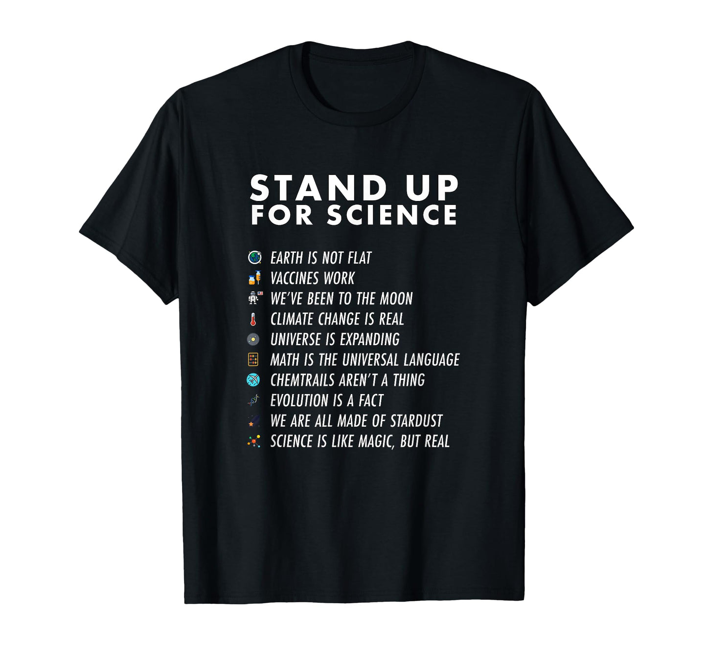Stand Up For Science - Magic but Real Earth Moon Graphic T-Shirt