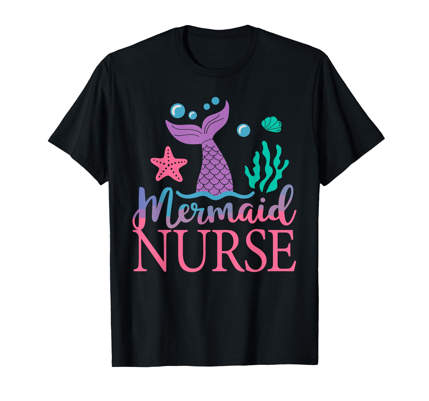 Nurse of The Birthday Mermaid Family Matching Party RN T-Shirt
