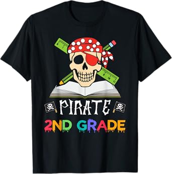 2nd Grade Pirate Halloween Gift for Student Teacher T-Shirt