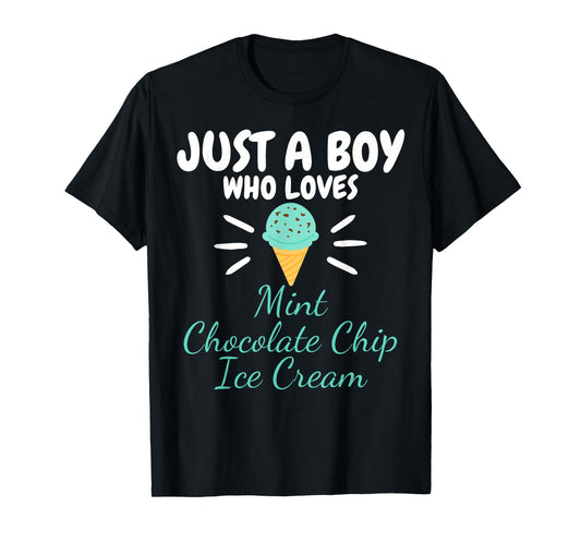 Just a Boy Who Loves Mint Chocolate Chip Ice Cream Lover T-Shirt