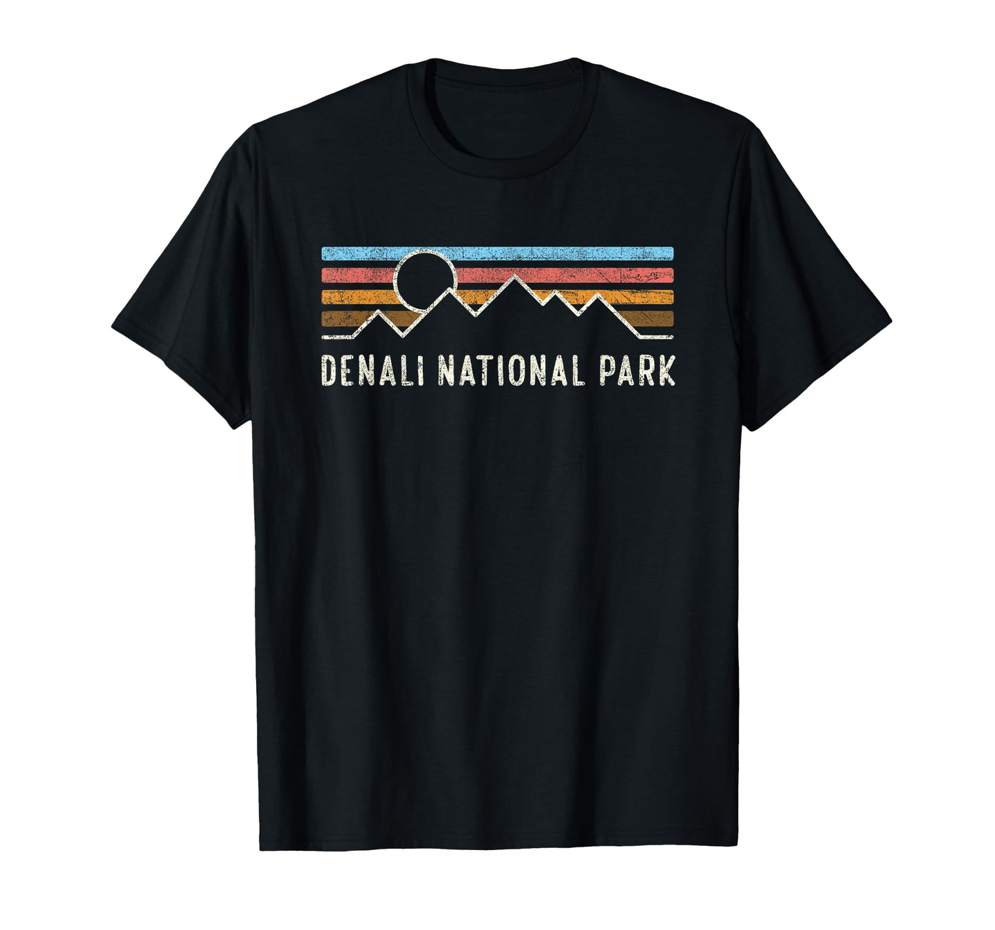 Denali National Park Retro Mountain Lines camping souvenir T-Shirt