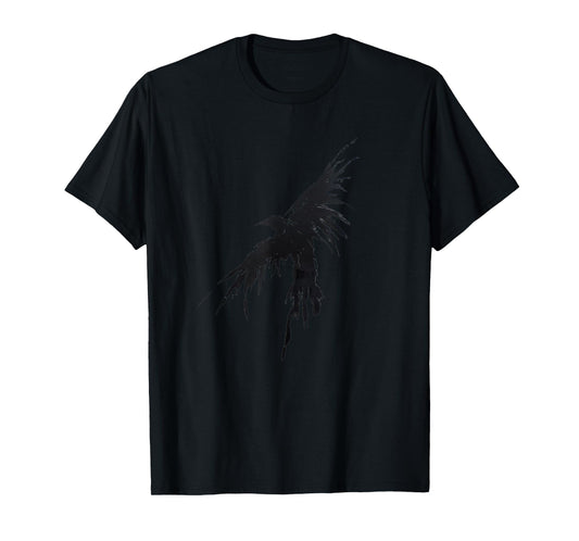 Crow Raven Shirt Distressed Flying Bird Crow Tee Shirt T-Shirt