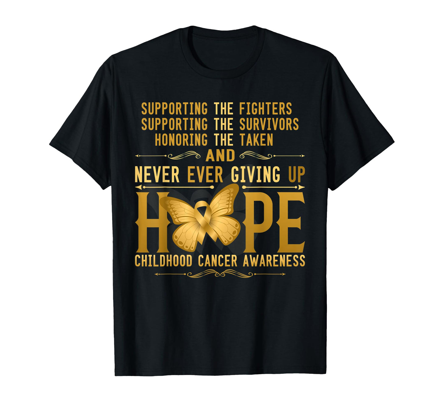 Never giving up Hope childhood cancer awareness T-Shirt