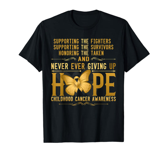 Never giving up Hope childhood cancer awareness T-Shirt