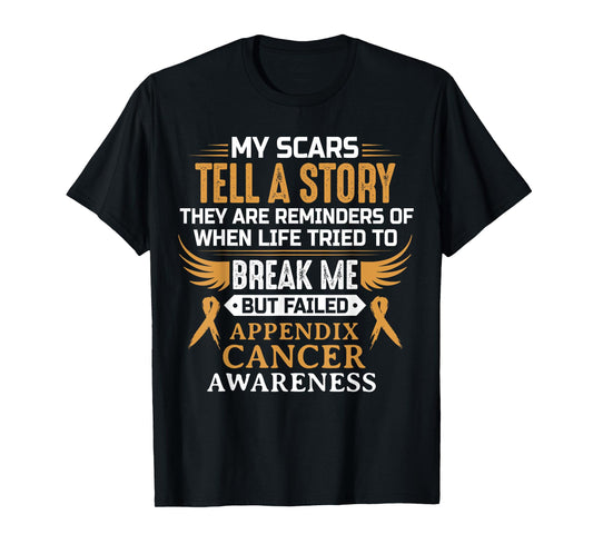 Appendix Cancer Awareness Survivor Ribbon Men Women T-Shirt