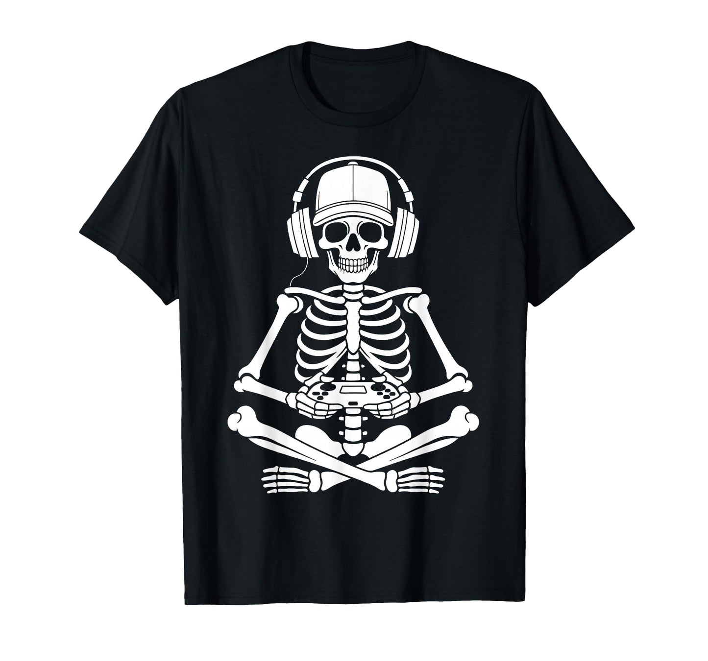 Skeleton Gamer Halloween Video Gaming Boys Girls Men Women T-Shirt