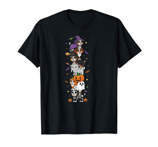 Australian Shepherd Witch Ghost Halloween Kids Mens Womens T-Shirt