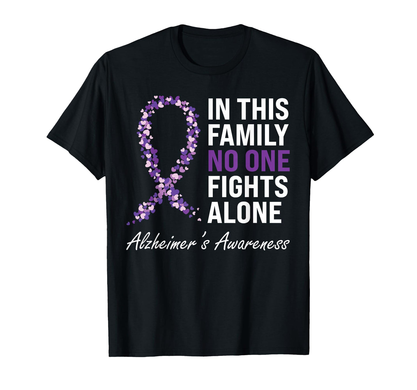 Alzheimer's Awareness Purple Ribbon Dementia Mom Dad Grandpa T-Shirt