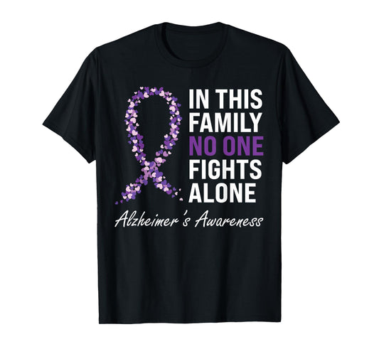 Alzheimer's Awareness Purple Ribbon Dementia Mom Dad Grandpa T-Shirt