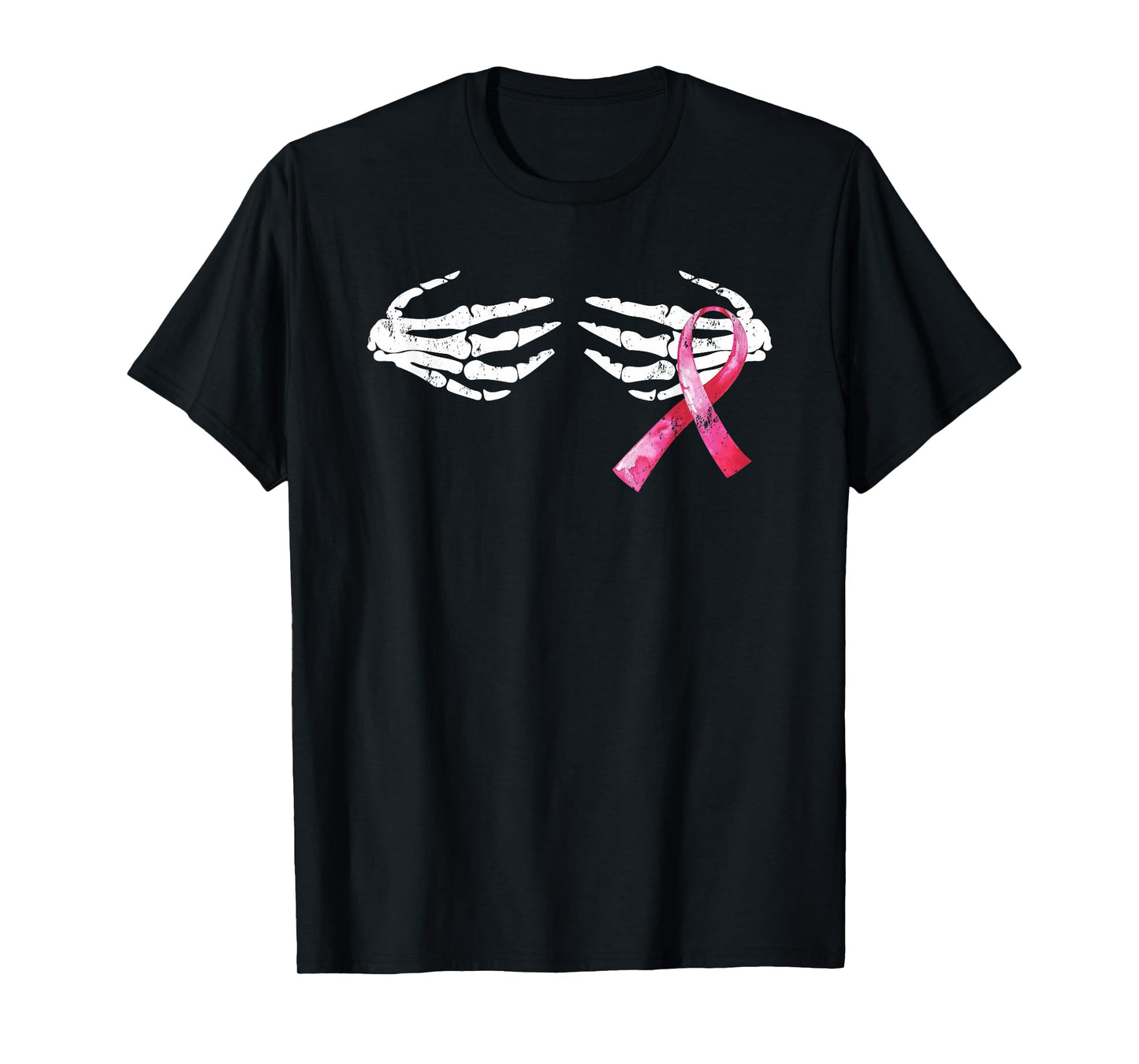 Breast Cancer Awareness Skull Boobs Hand T-Shirt